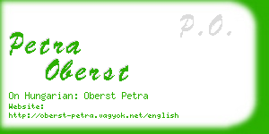 petra oberst business card